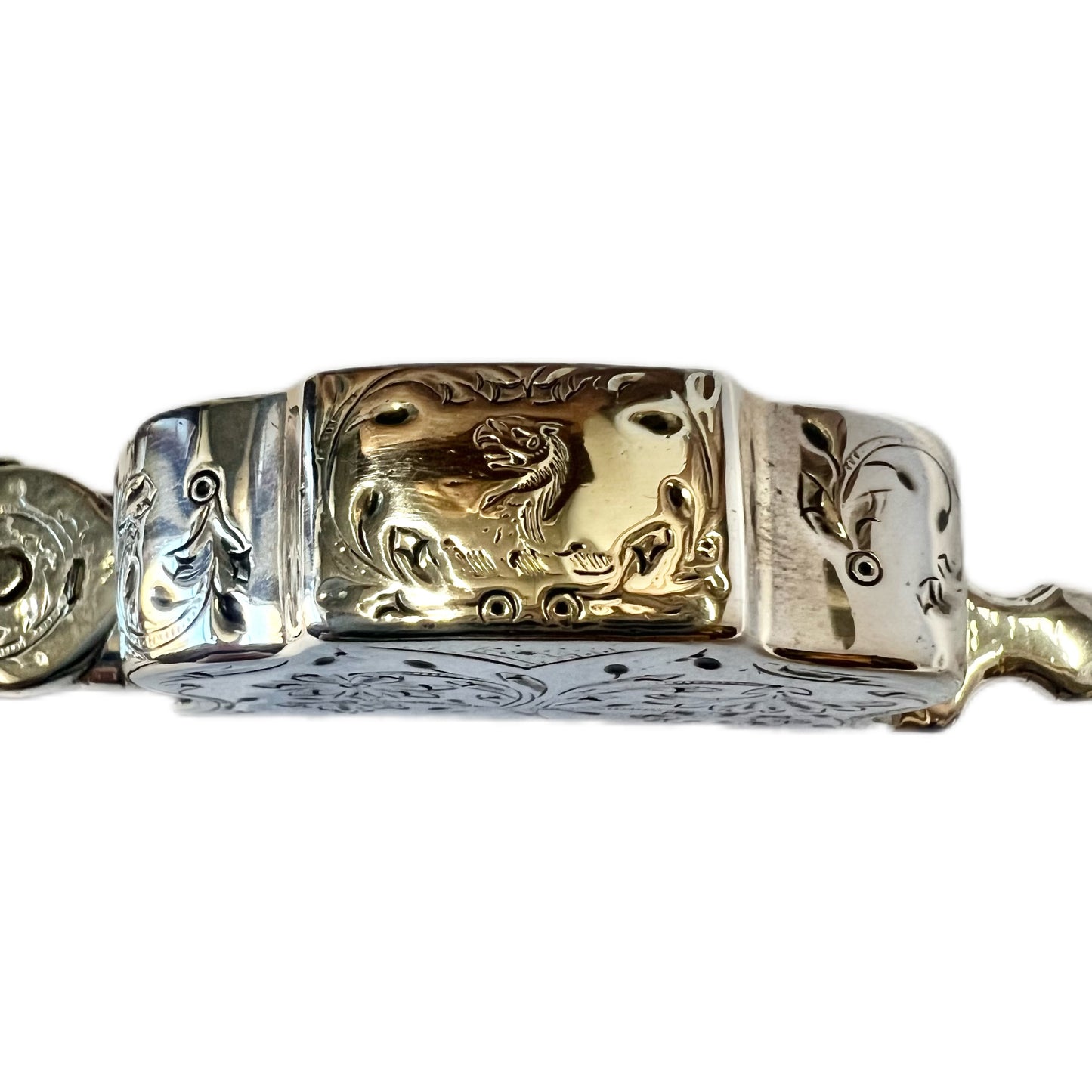 Antique George II crested sterling silver wick trimmers, London, 1759.