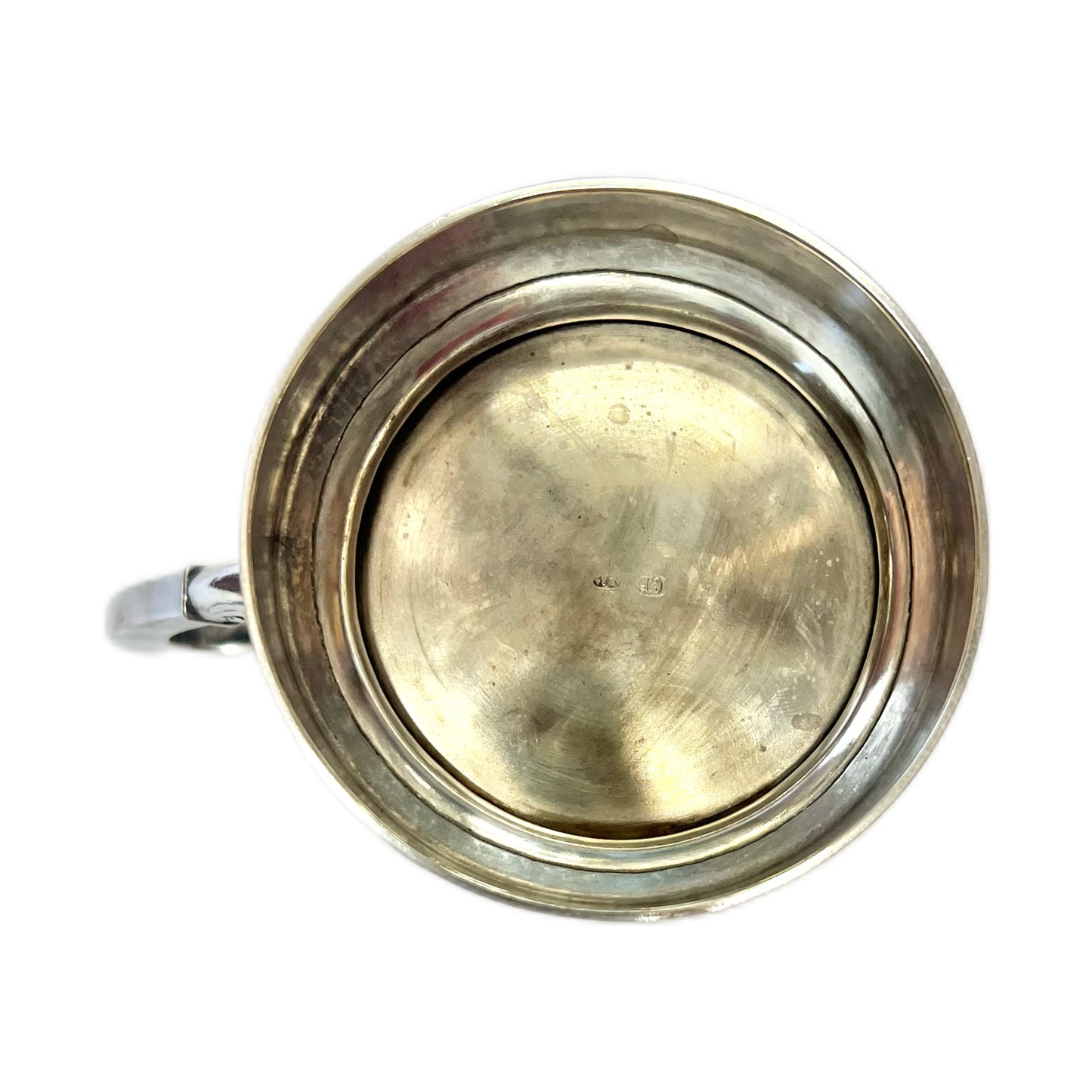 Antique Russian .875 silver Troika podstakannik with original glass and inscription