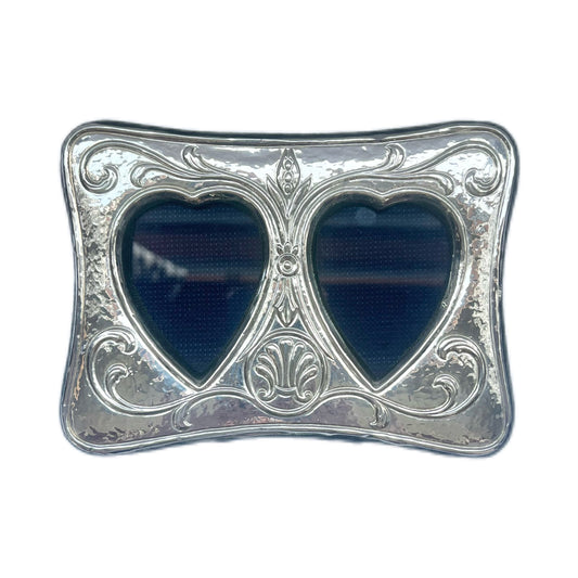 Vintage Italian sterling silver and velvet sweetheart photo frame