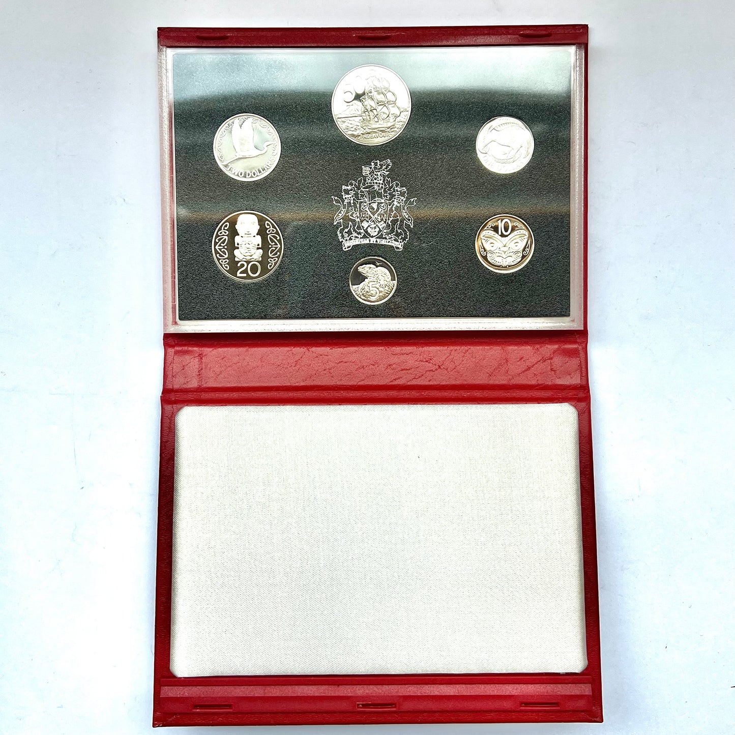 Vintage New Zealand 1990 Proof Coin Set, issued by the Reserve Bank of New Zealand