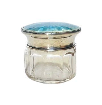 乔治五世时期纯银雕花珐琅胭脂罐