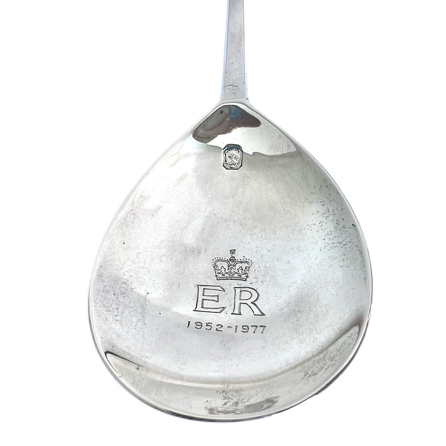 Vintage Elizabeth II Silver Jubilee Maidenhead sterling silver spoon, J.B. Chatterley & Sons