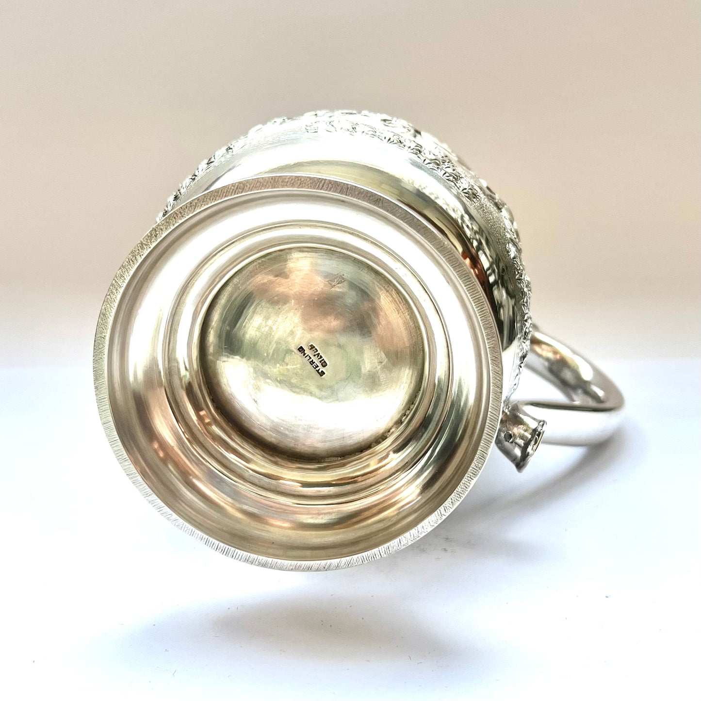 Vintage near Antique 1920s to 1930s British Raj Anglo-Indian sterling silver tankard, Calcutta silver