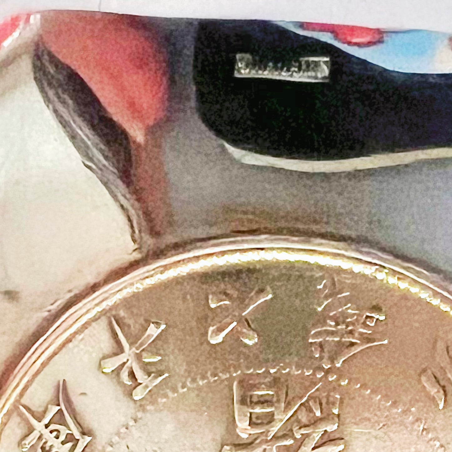 Antique Chinese export silver trinket dish with Guangxu Period Jiang nan (Kiang Nan) 7 Mace 2 Candareen coin