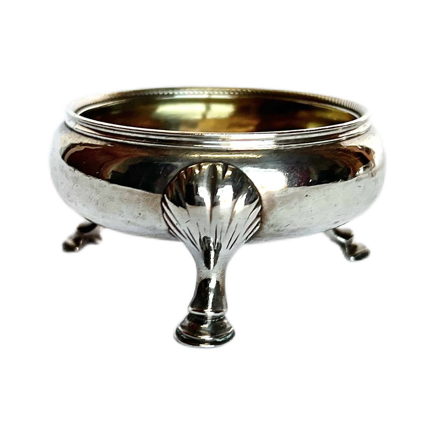 Pair of early George III sterling silver salt cellars by George Rous
