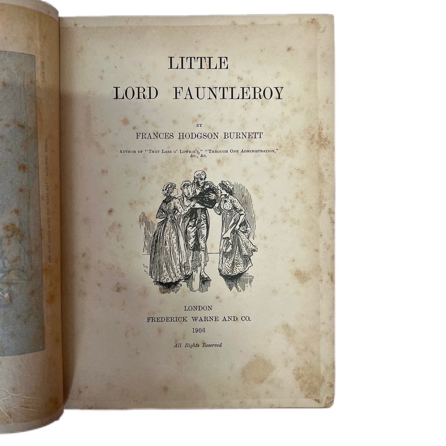 Antiquarian 1906 edition of Little Lord Fauntleroy by Frances Hodgson Burnett