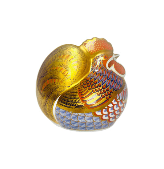 二级品相的复古皇家皇冠德比“公鸡”镇纸摆件