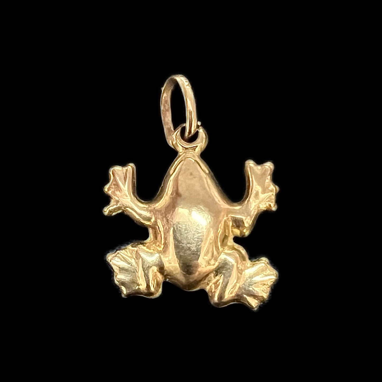 Vintage Italian 9ct yellow gold frog charm