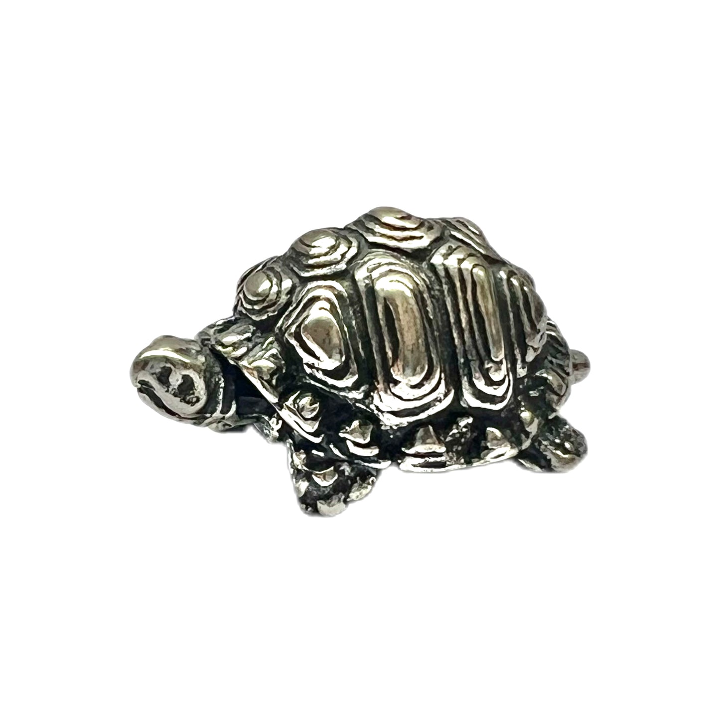 Vintage miniature novelty figural silver tortoise figurine