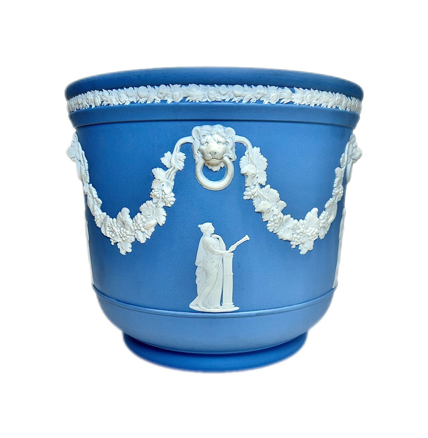 Large vintage blue Wedgwood jardiniere circa 1950s
