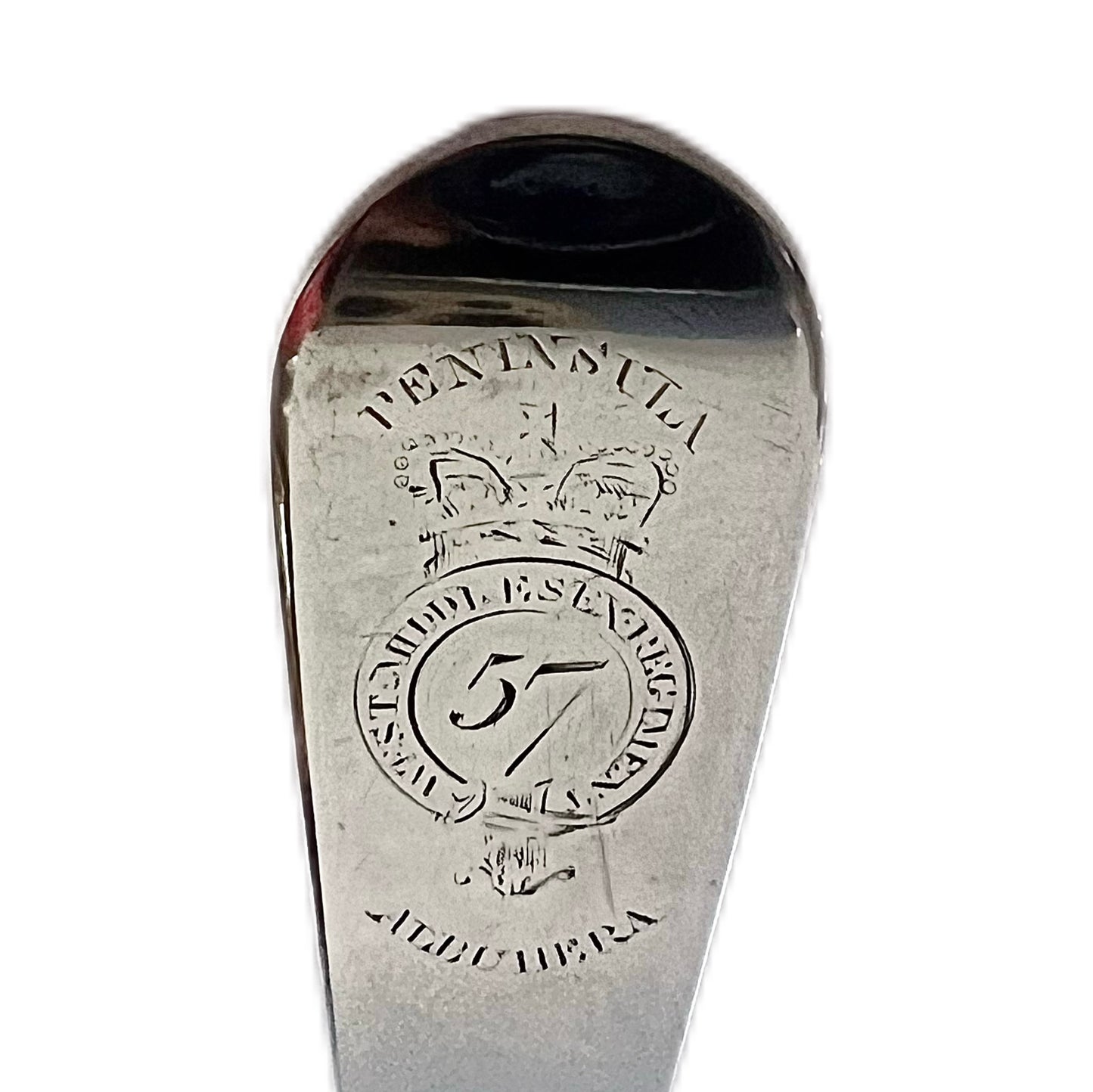 Rare Peninsular War 57th West Middlesex “Albuhera” regimental silver serving ladle