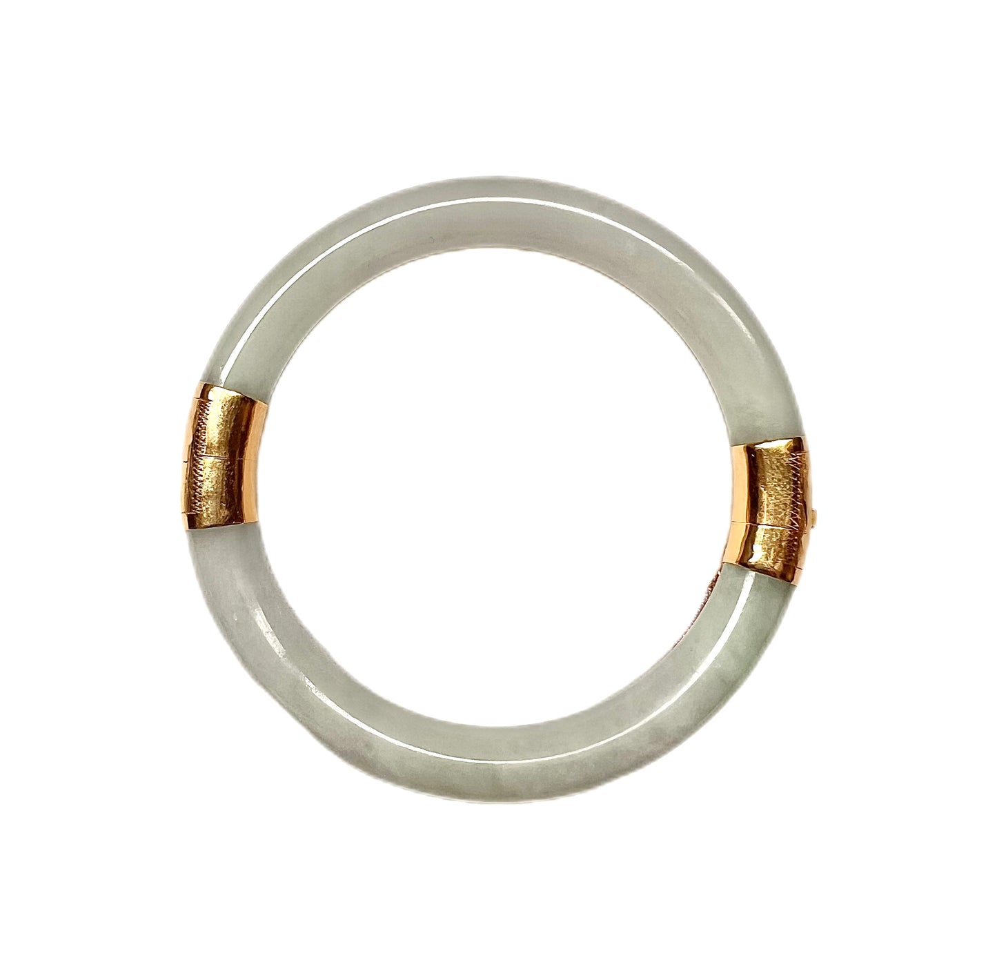 Vintage jadeite bangle with beautiful 14 carat gold clasp and hinge