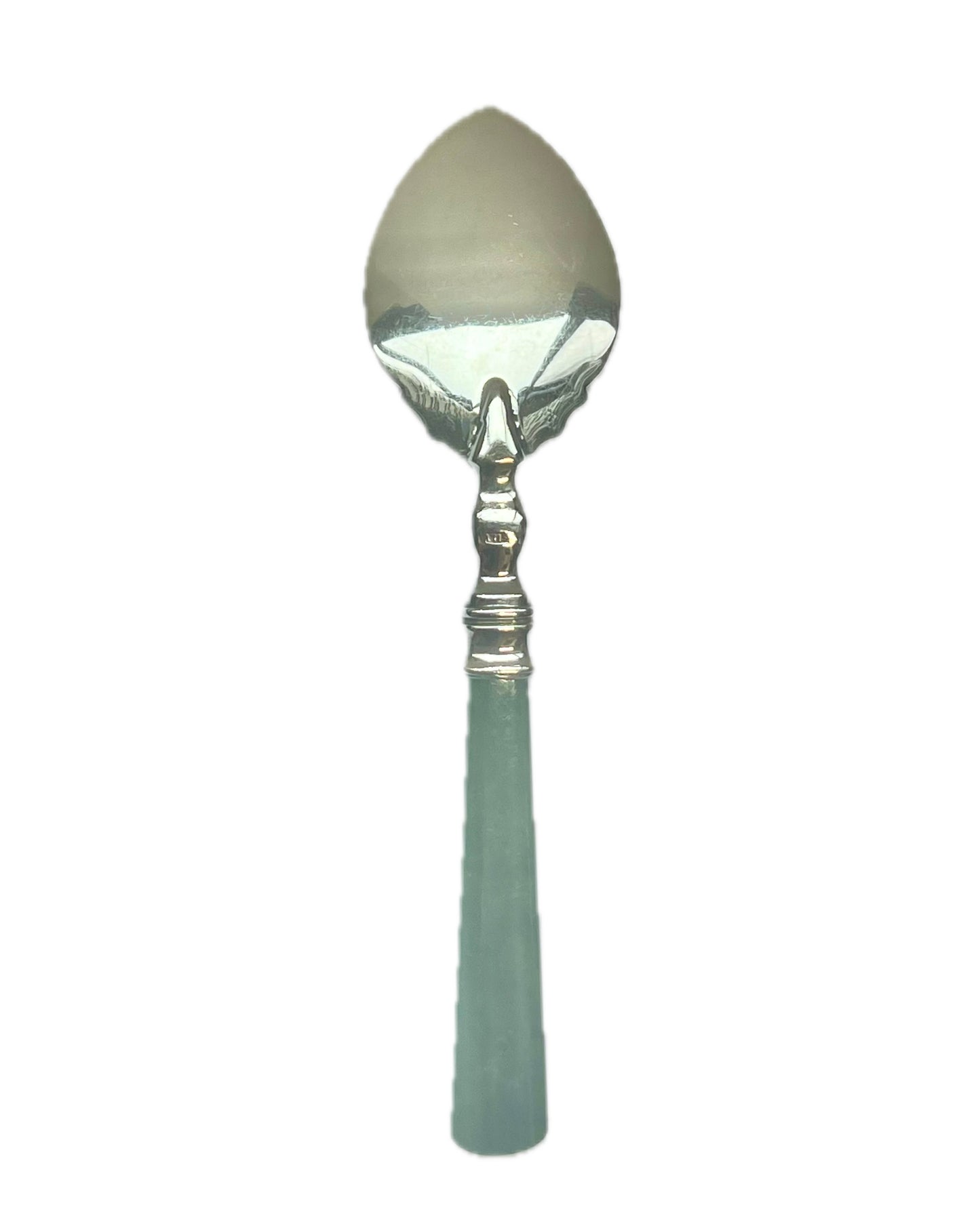 Rare antique New Zealand sterling silver and nephrite jade souvenir spoon