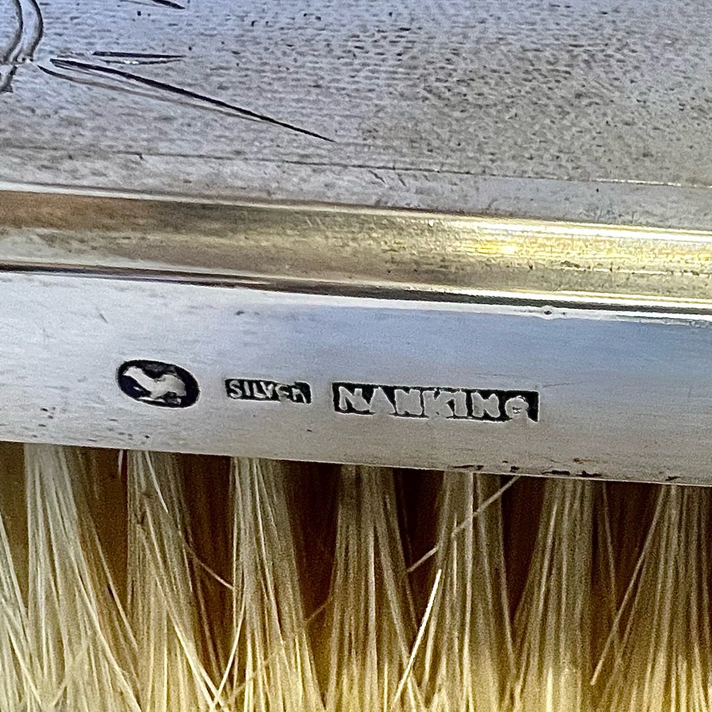 Near antique Chinese export silver brush set owned by Shanghai Municipal Police Force Supt. Lovell