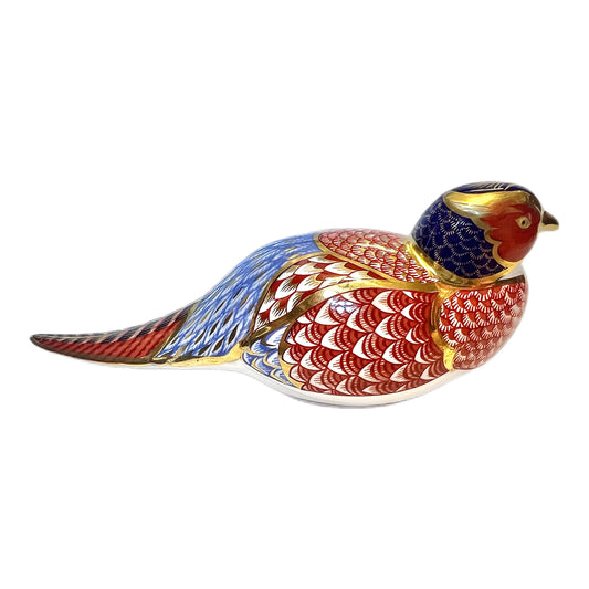 Vintage Royal Crown Derby Pheasant paperweight figurine