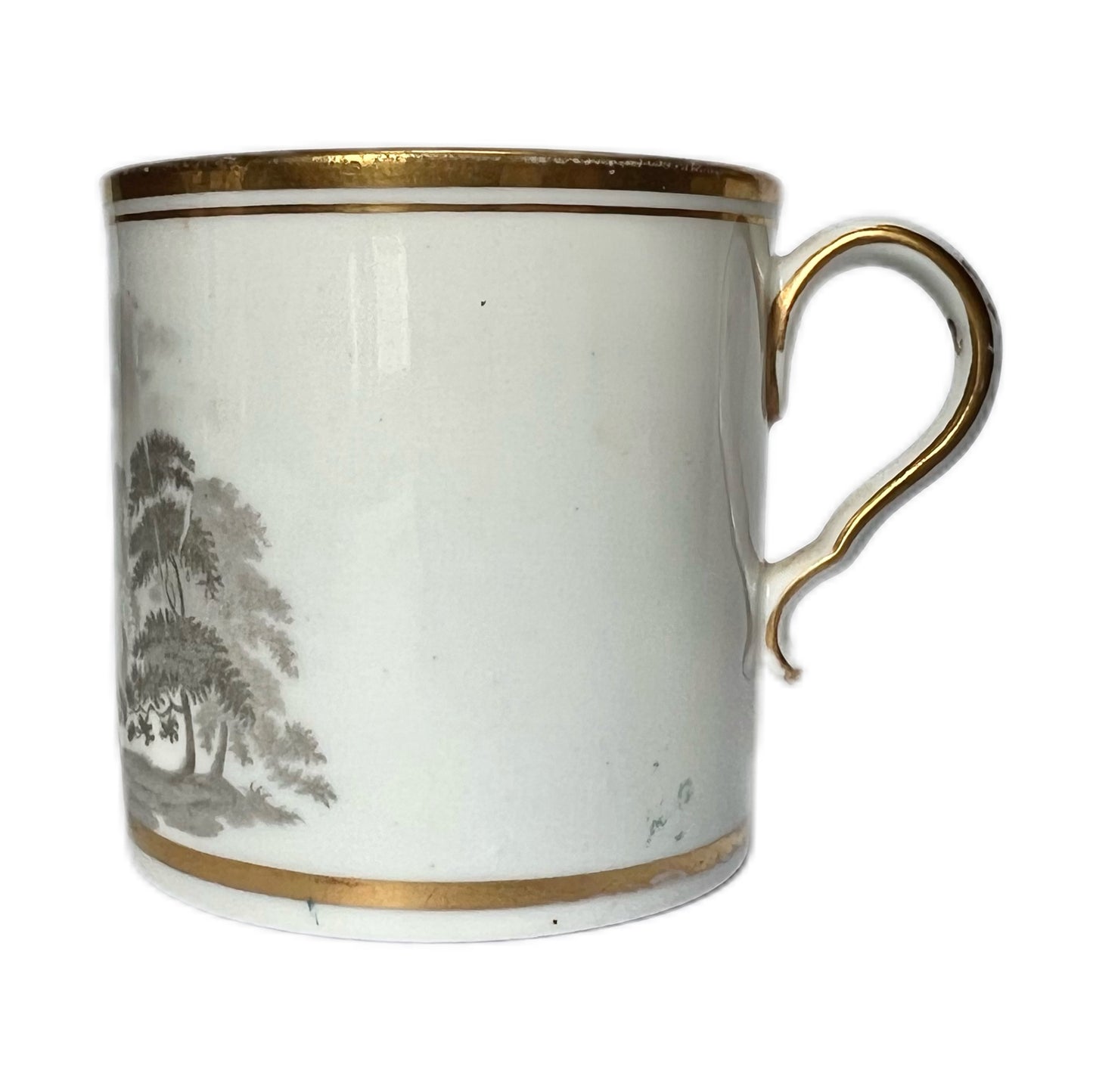 #4 Antique Spode Bat Ware coffee can, pattern 557