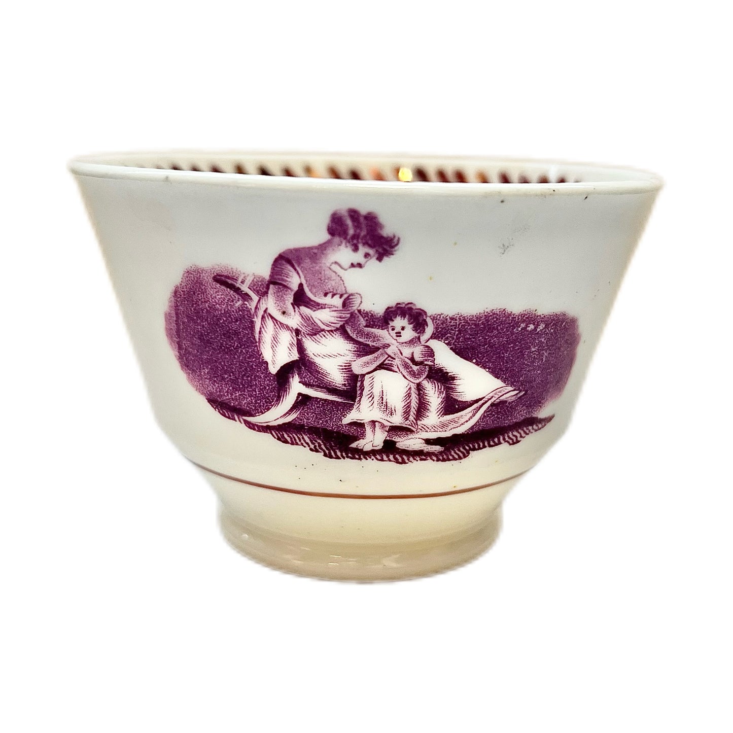 Antique Miles Mason English tea bowl and matching saucer c 1810