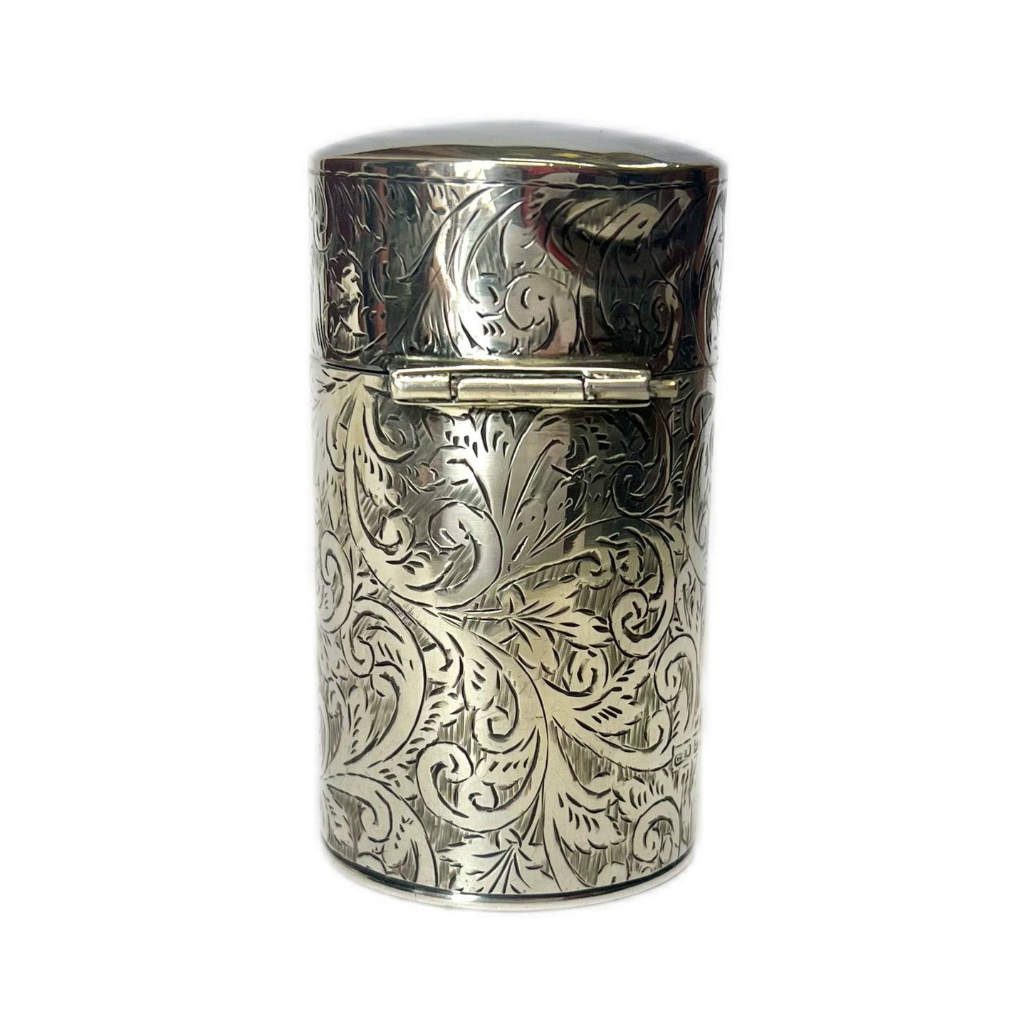 Antique George V sterling silver and cut glass perfume bottle