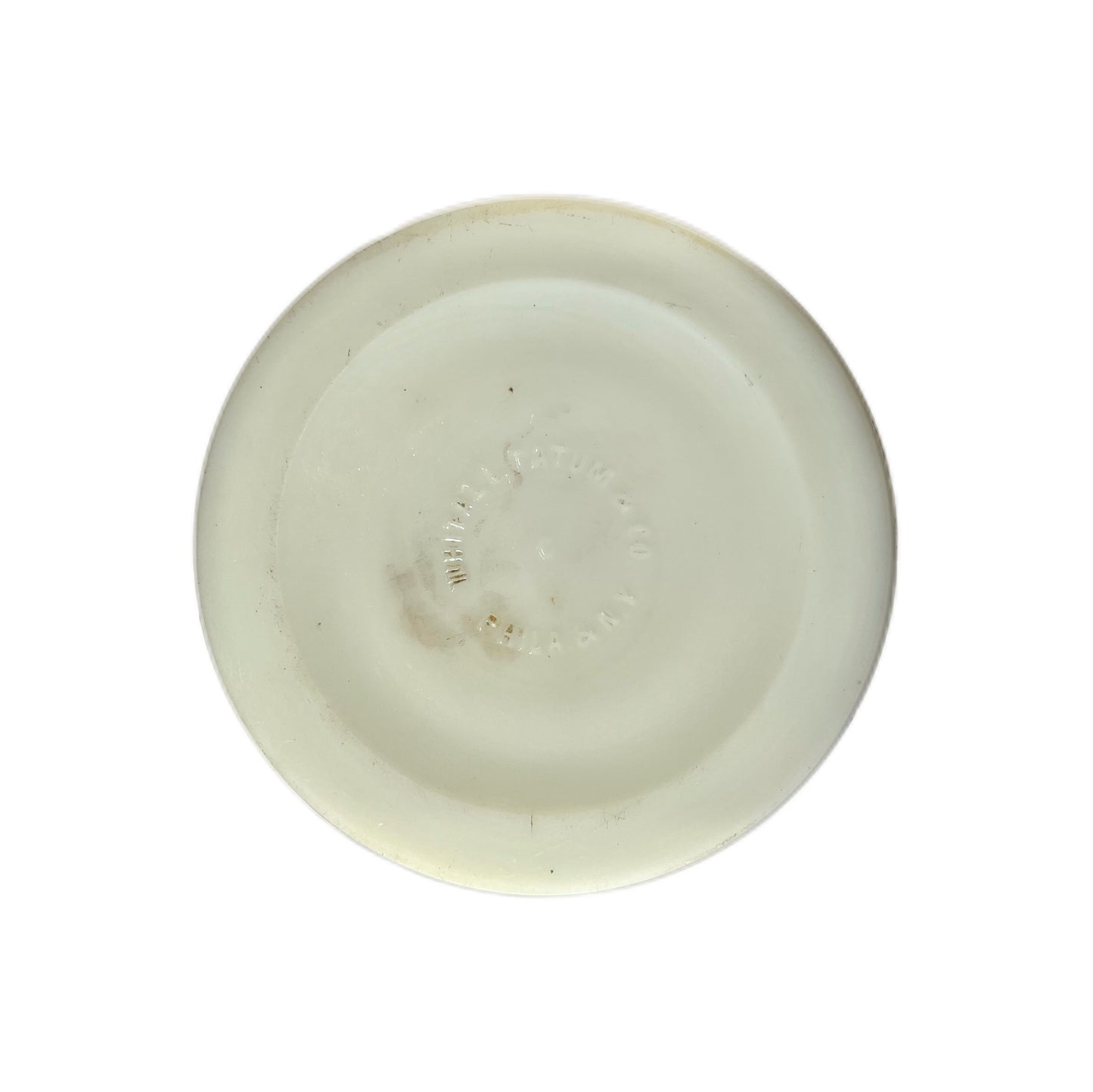 Antique Whitall Tatum Milk Glass Apothecary Jar- Citrine Ointment