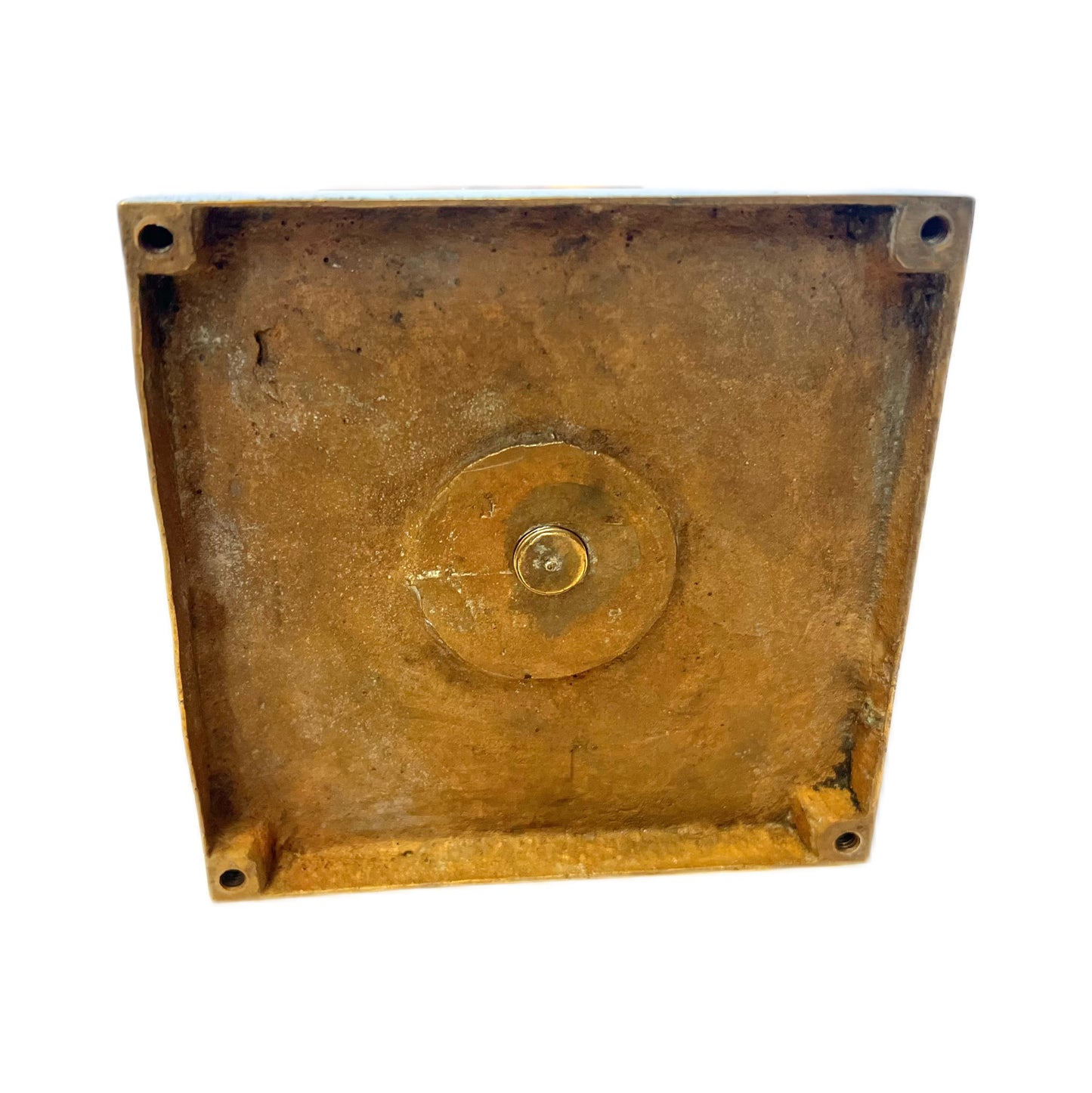 Antique 19th century High Victorian brass spool holder with original pincushion