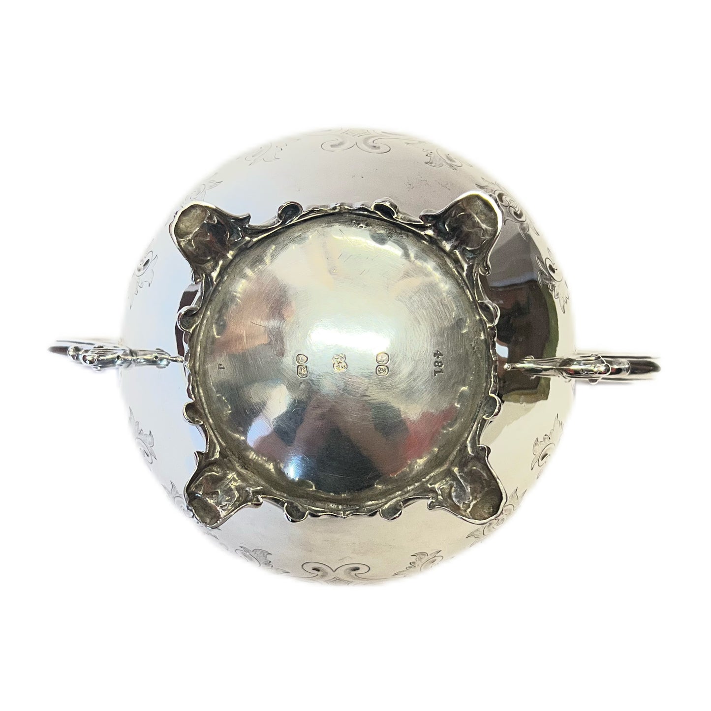 Antique Victorian Barnard Brothers sterling silver sugar bowl