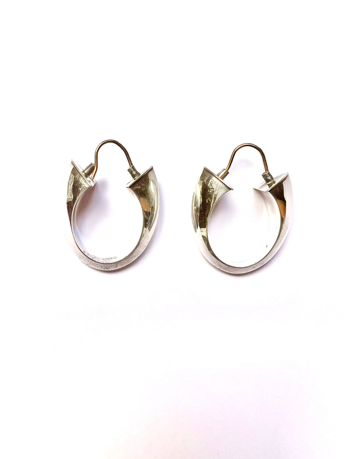 Vintage Australian sterling silver and 9carat gold earrings, Richard Ivey