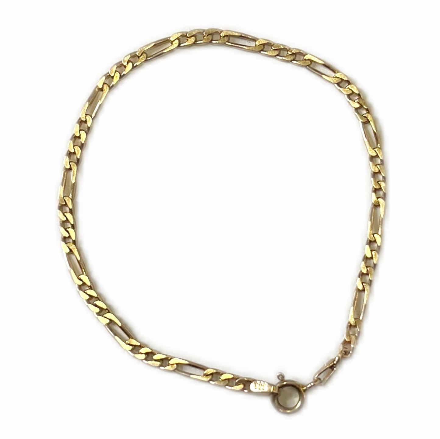 Vintage 14 carat yellow gold link Figaro chain link bracelet