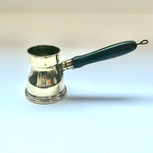 Vintage brass Turkish coffee pot with wooden handle