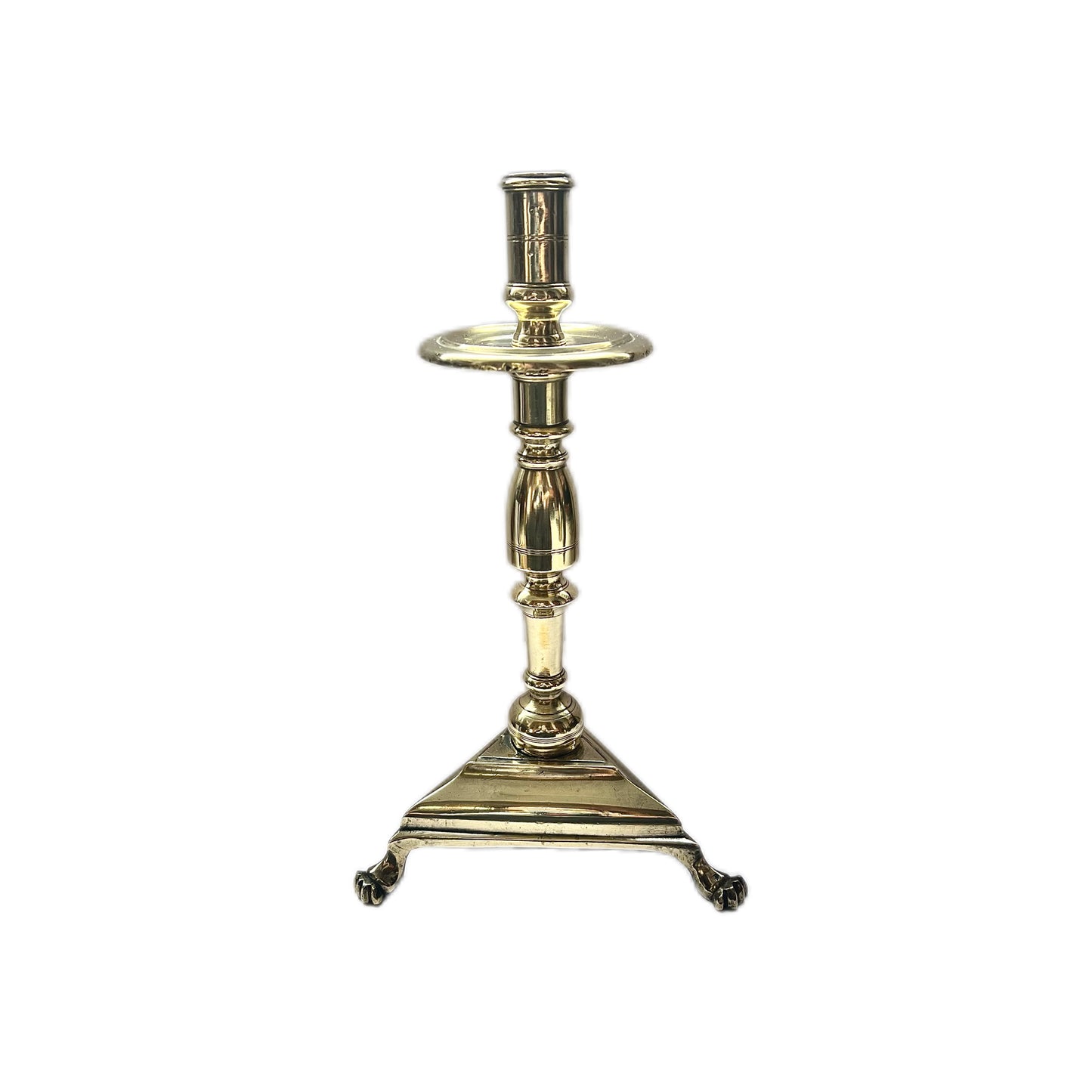 Antique late Georgian to Regency Period English Brass Candlestick