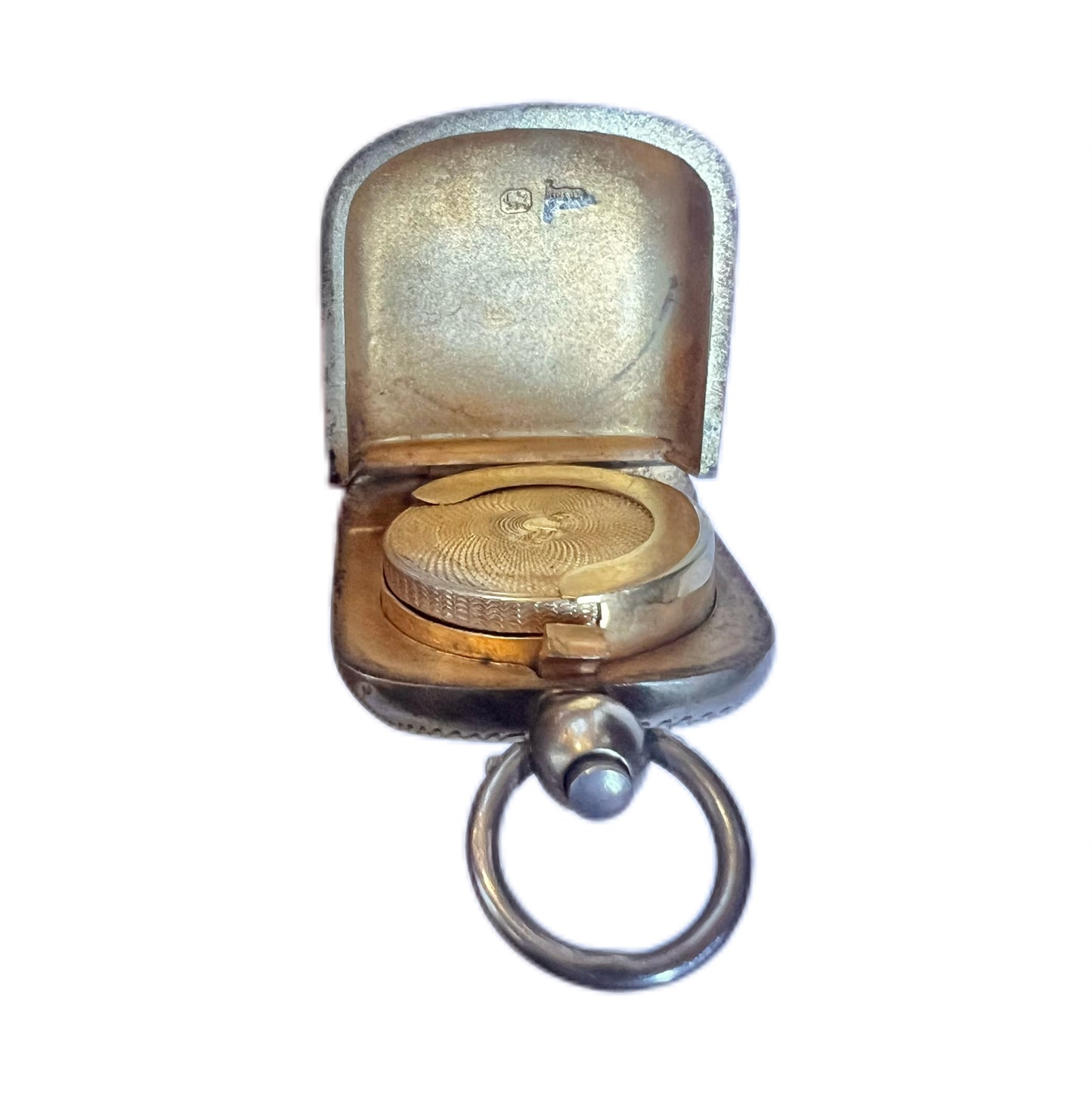 Late Victorian sterling silver double-compartment vesta case, Walker & Hall