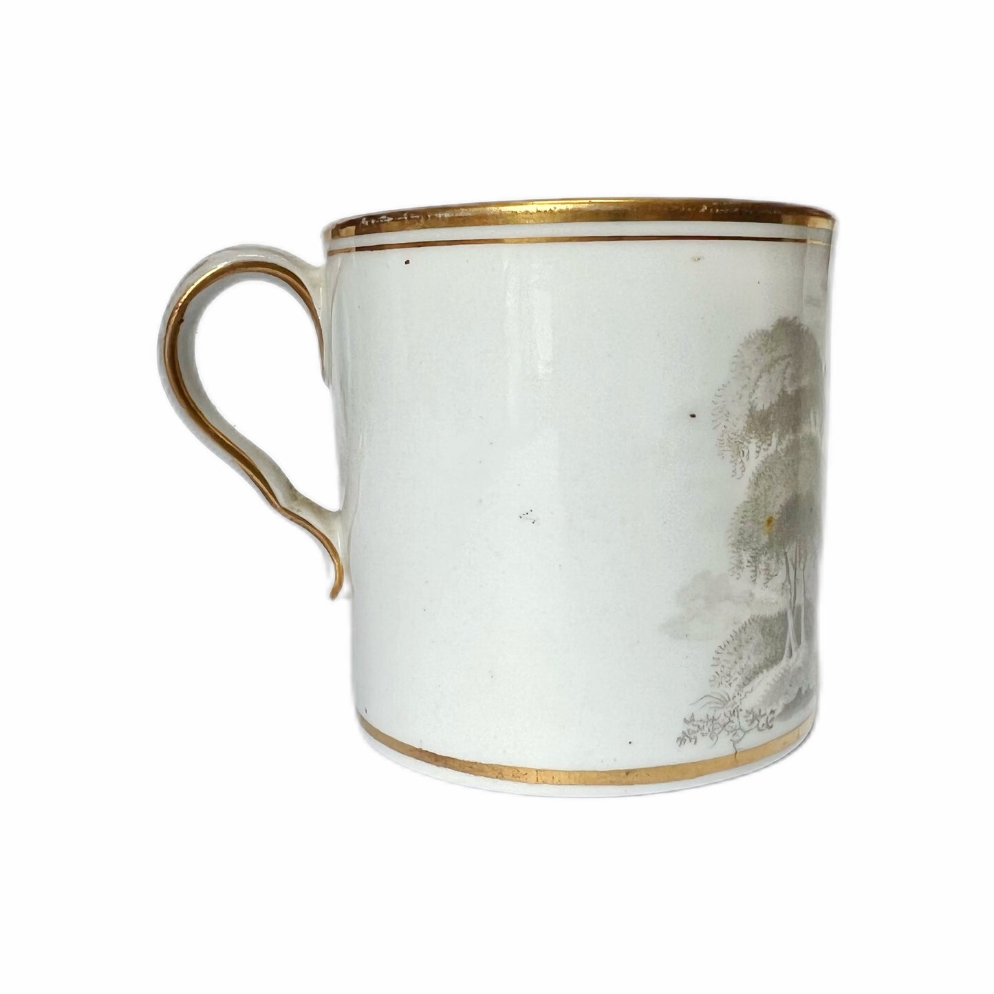 #2 Antique Spode Bat Ware coffee can, pattern 557