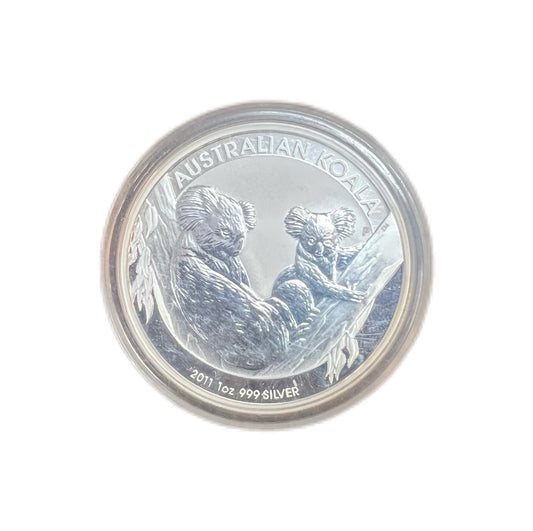2011 1oz silver Koala bullion coin, issued by the Perth Mint in Australia.