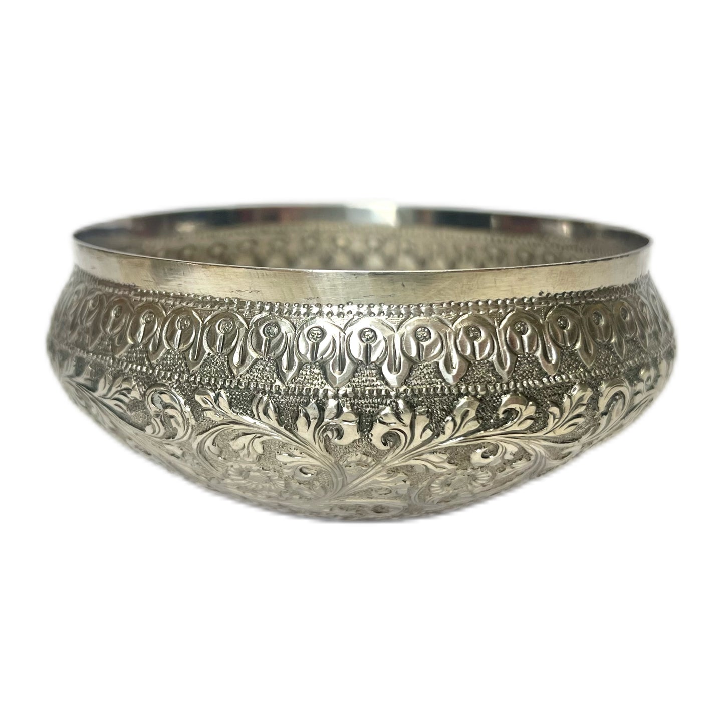 Antique Anglo Indian Raj period Kutch silver jug and bowl