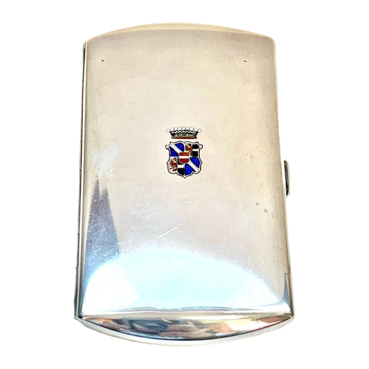Antique Viennese .900 silver cigarette case, Countess Gabriela von Thun-Hohenstein of Bohemia (now Czechoslovakia)