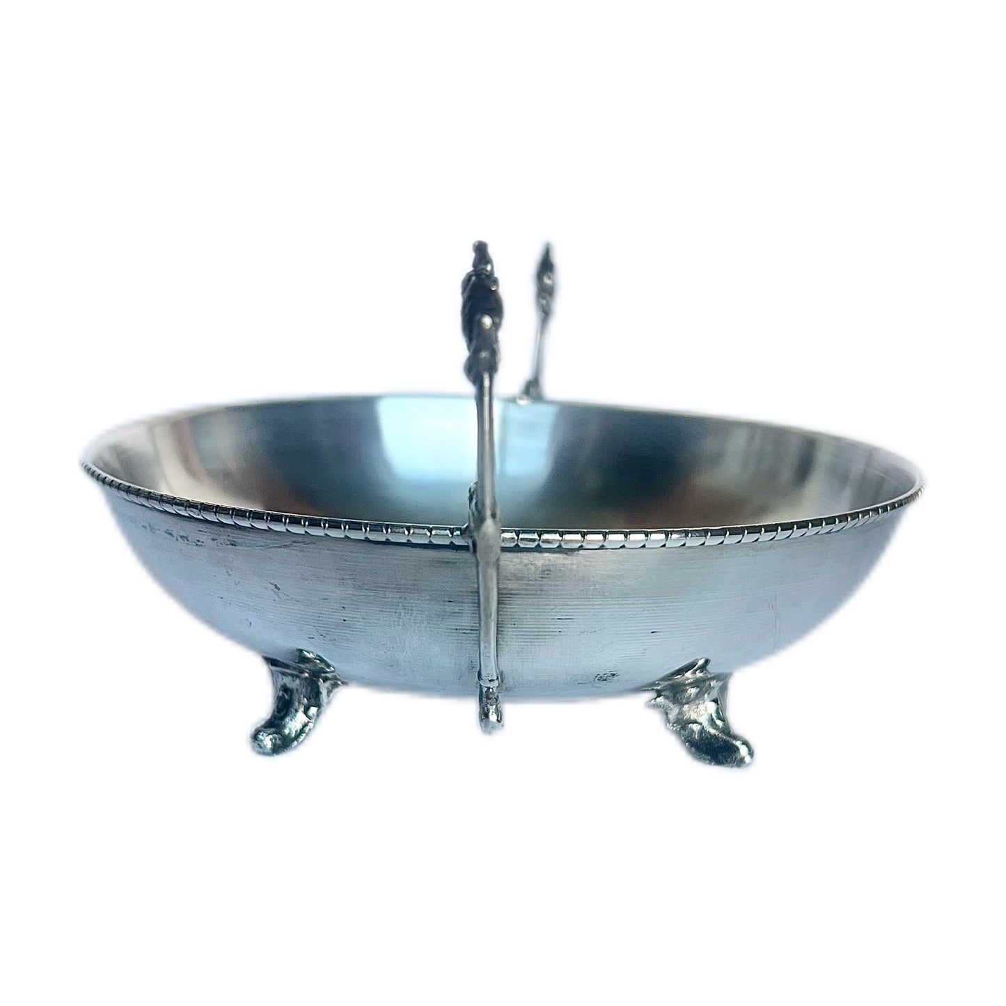 First Flight of Olympic Airways from Greece to Australia Midcentury .900 Silver Bowl