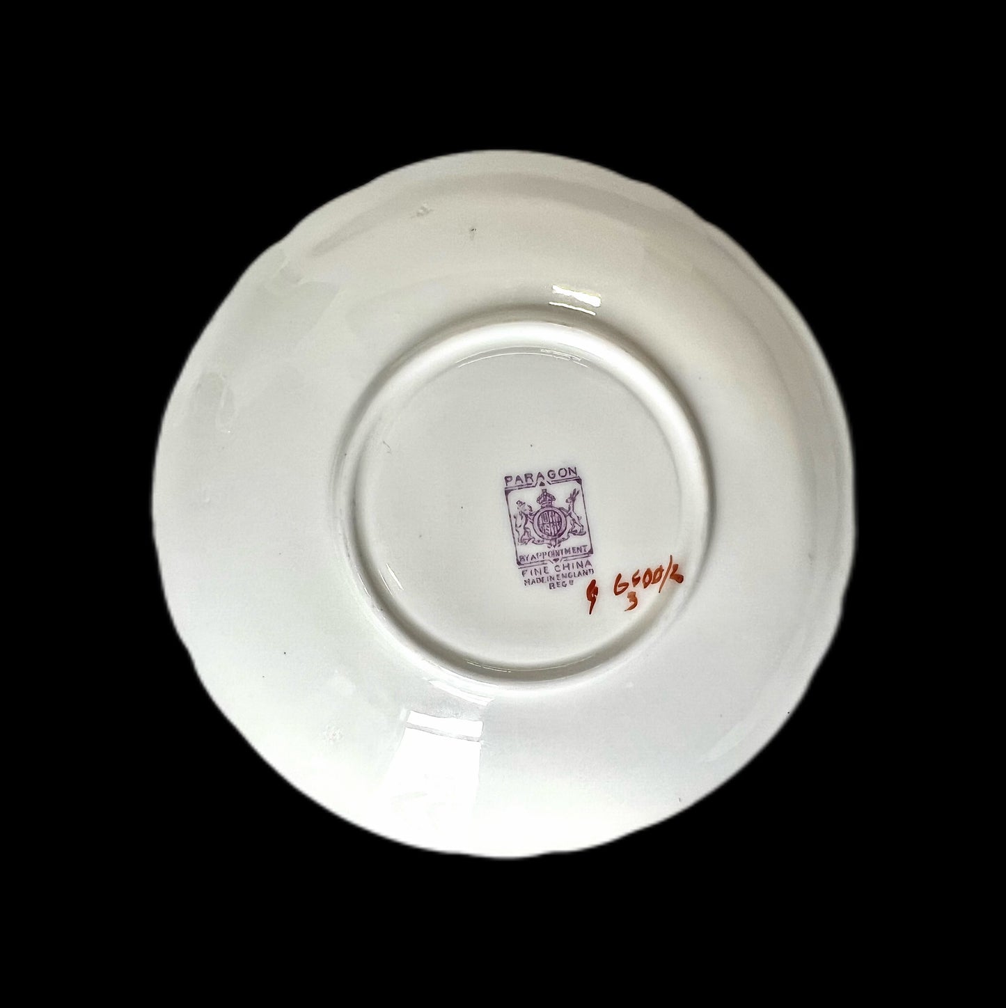 Near antique 1930s Paragon Blue Pansy teacup and saucer as found