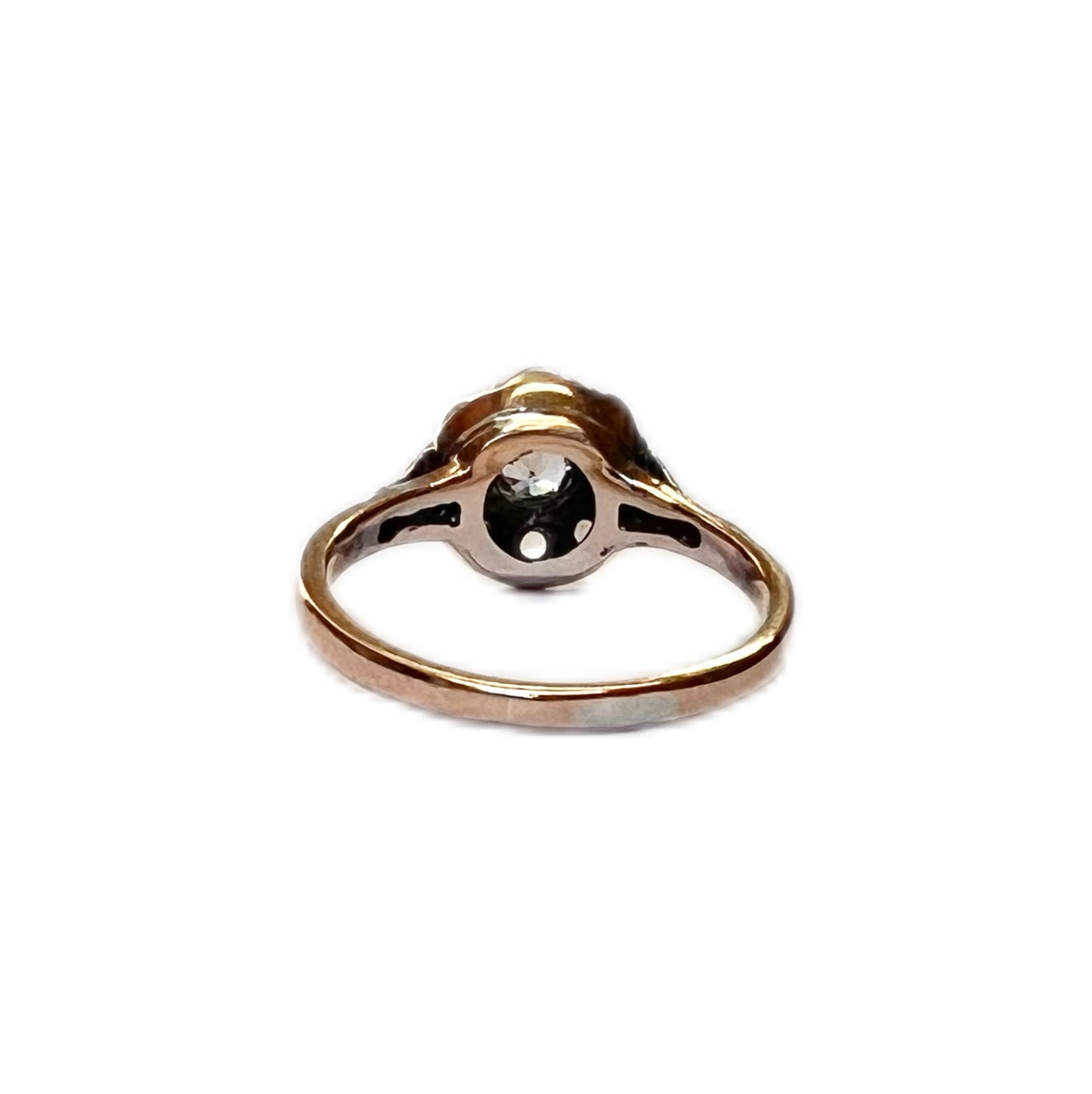 Antique late Victorian to early Edwardian 9ct gold and diamond star set ring