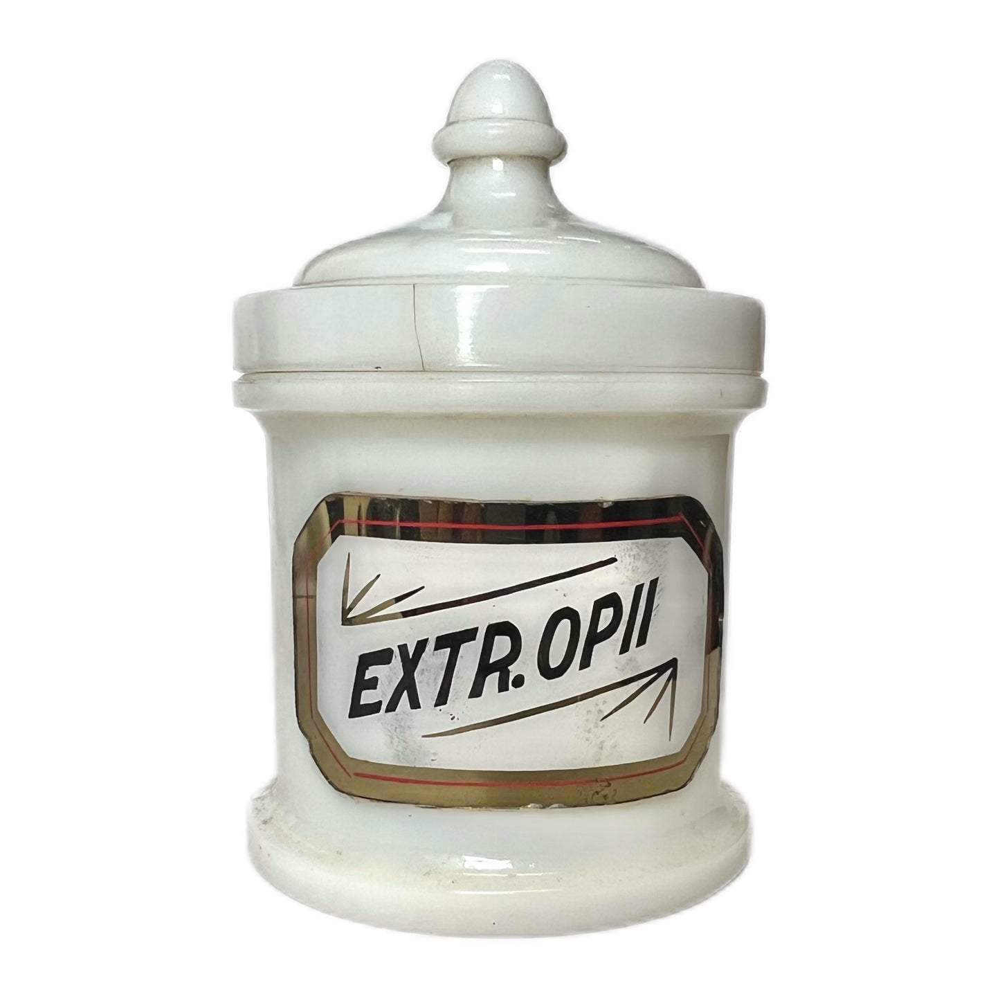 Rare antique Whitall Tatum Milk Glass Opium Apothecary Jar