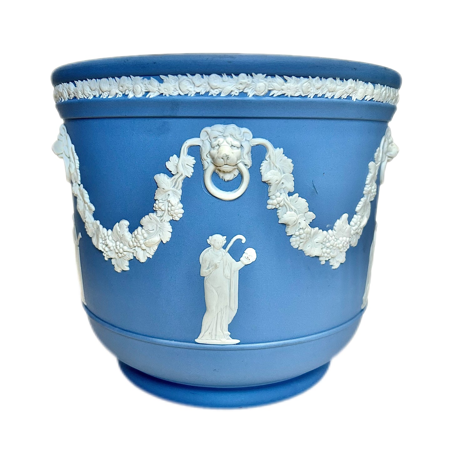 Large vintage blue Wedgwood jardiniere circa 1950s