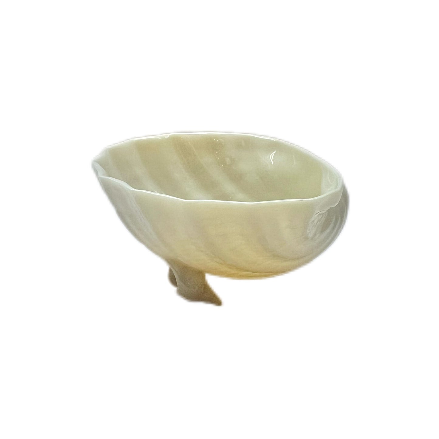 Vintage Belleek shell shaped salt cellar or trinket dish with 7th mark, circa 1980-1993