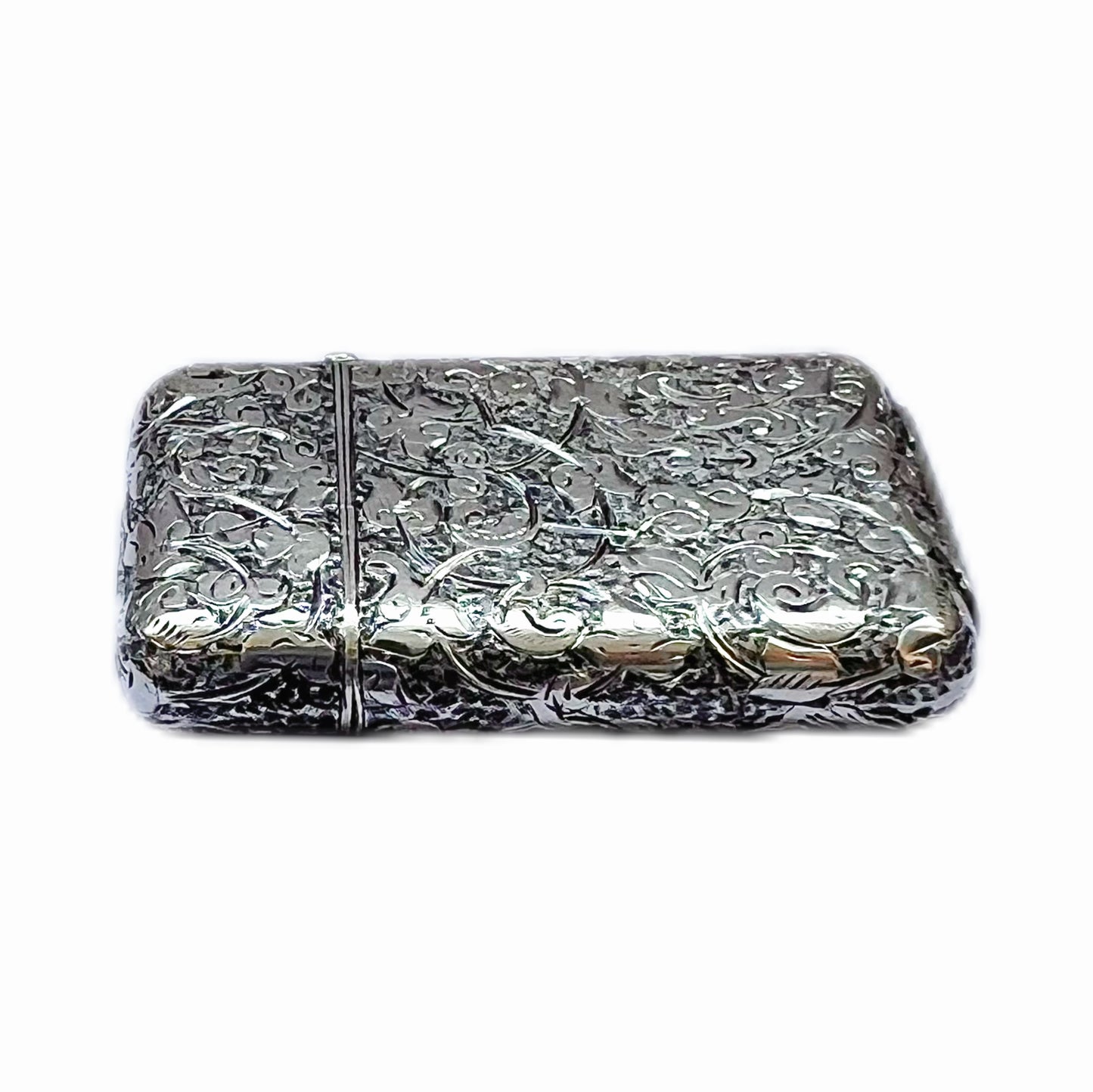 High Victorian Sampson Mordan & Co sterling silver vesta case, London, 1883