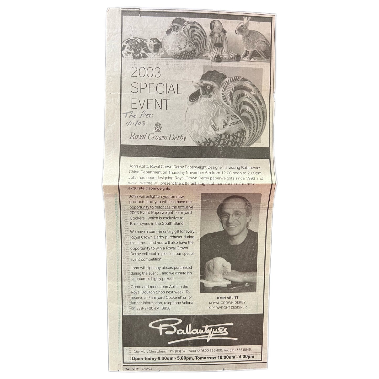 复古皇家皇冠德比“农场公鸡”镇纸摆件