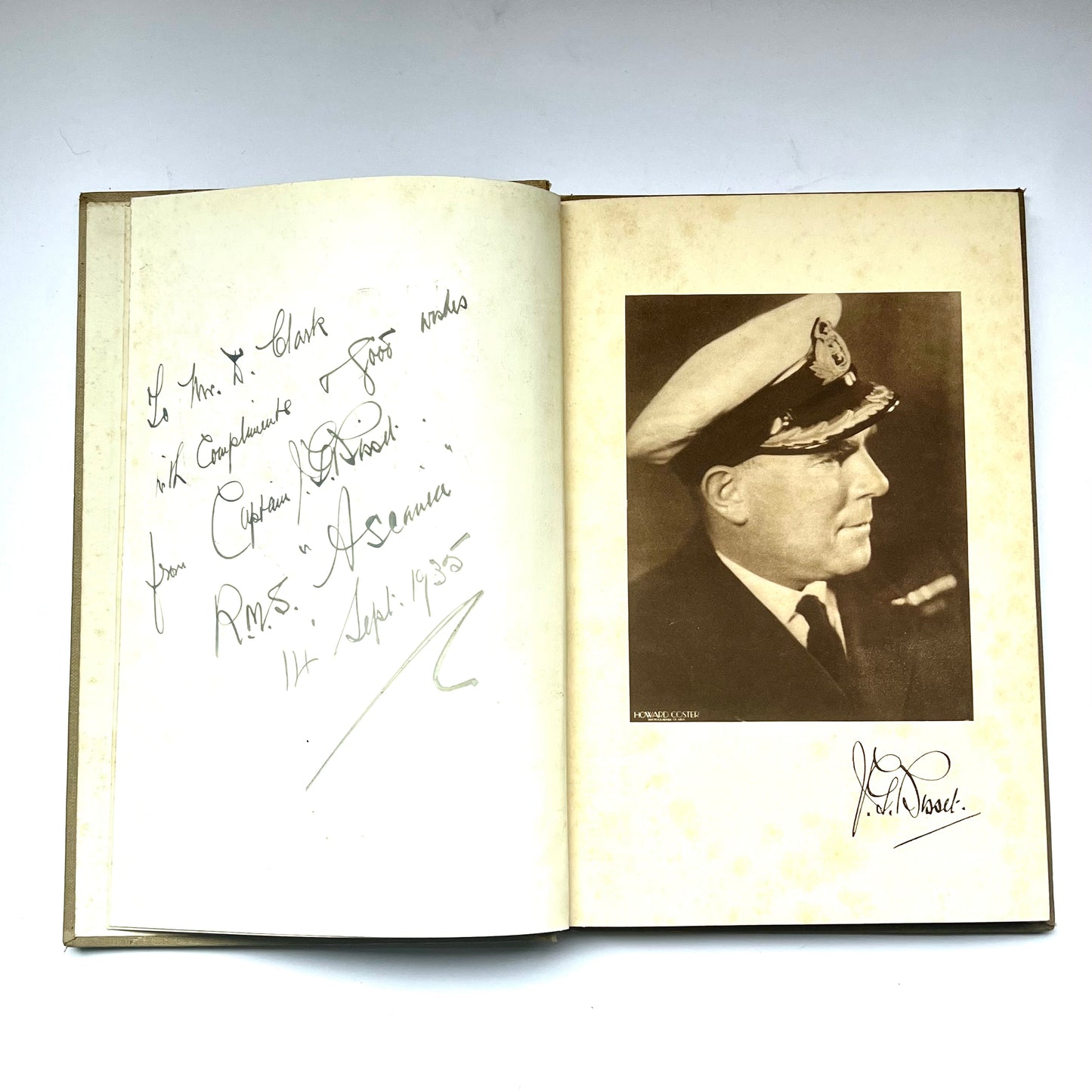 Rare presentation copy of Ship Ahoy! Nautical Notes for Ocean Travellers, hardcover, 1935
