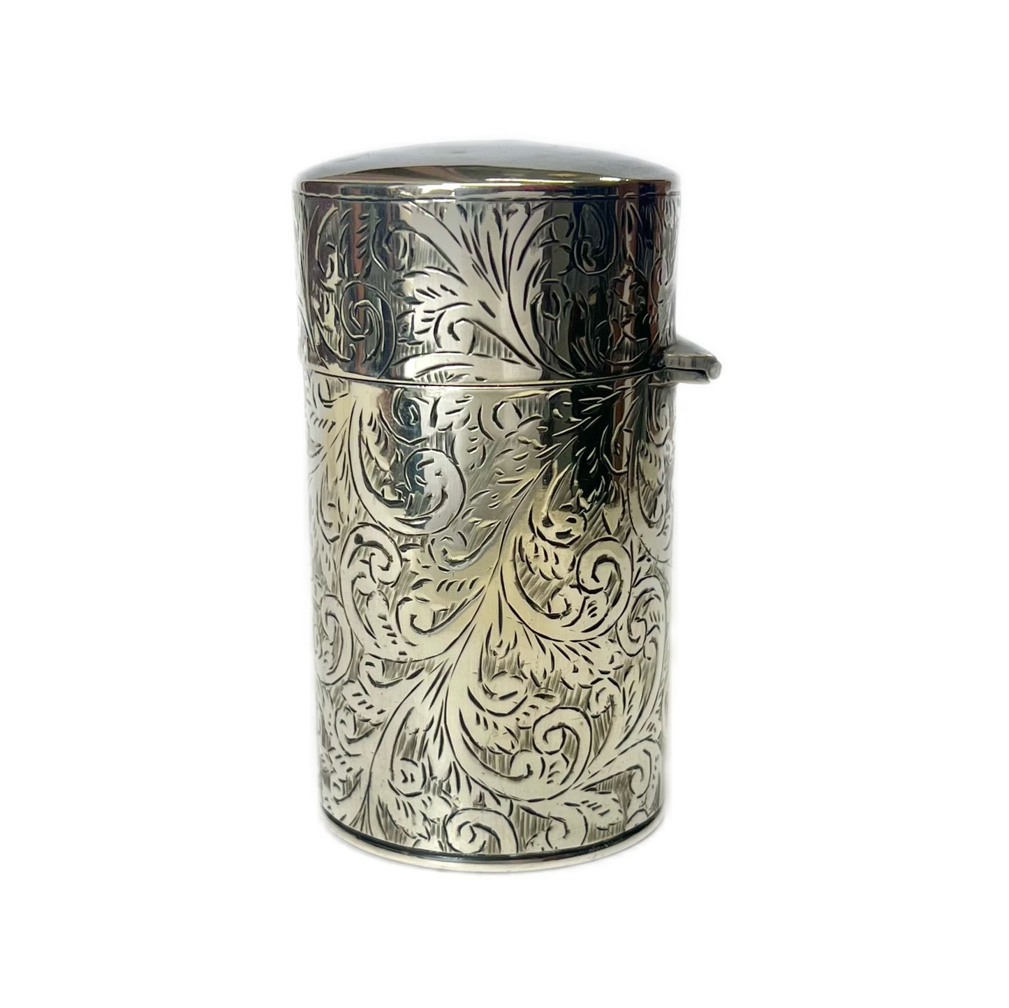 Antique George V sterling silver and cut glass perfume bottle