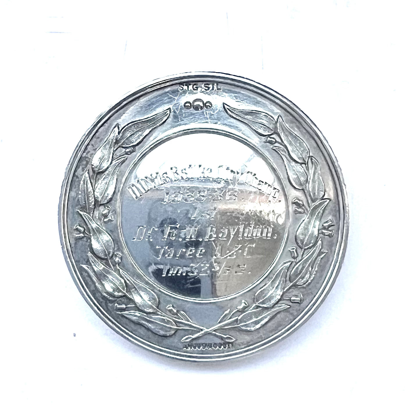 NSW Amateur Swimming Association sterling silver medal, Angus & Coote circa 1935-1936