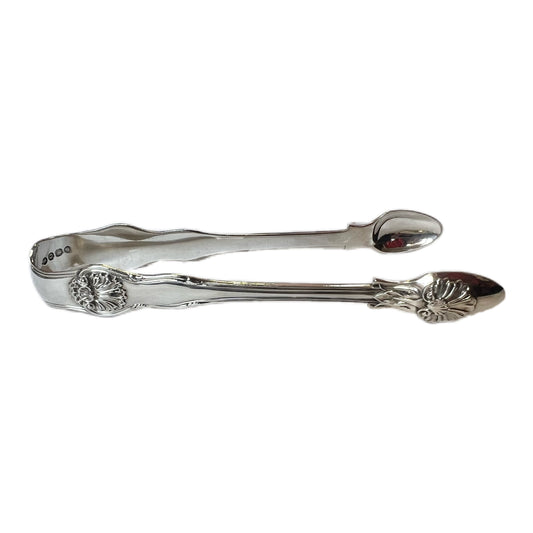 Pair of George IV Kings Pattern sterling silver sugar tongs. London, 1829