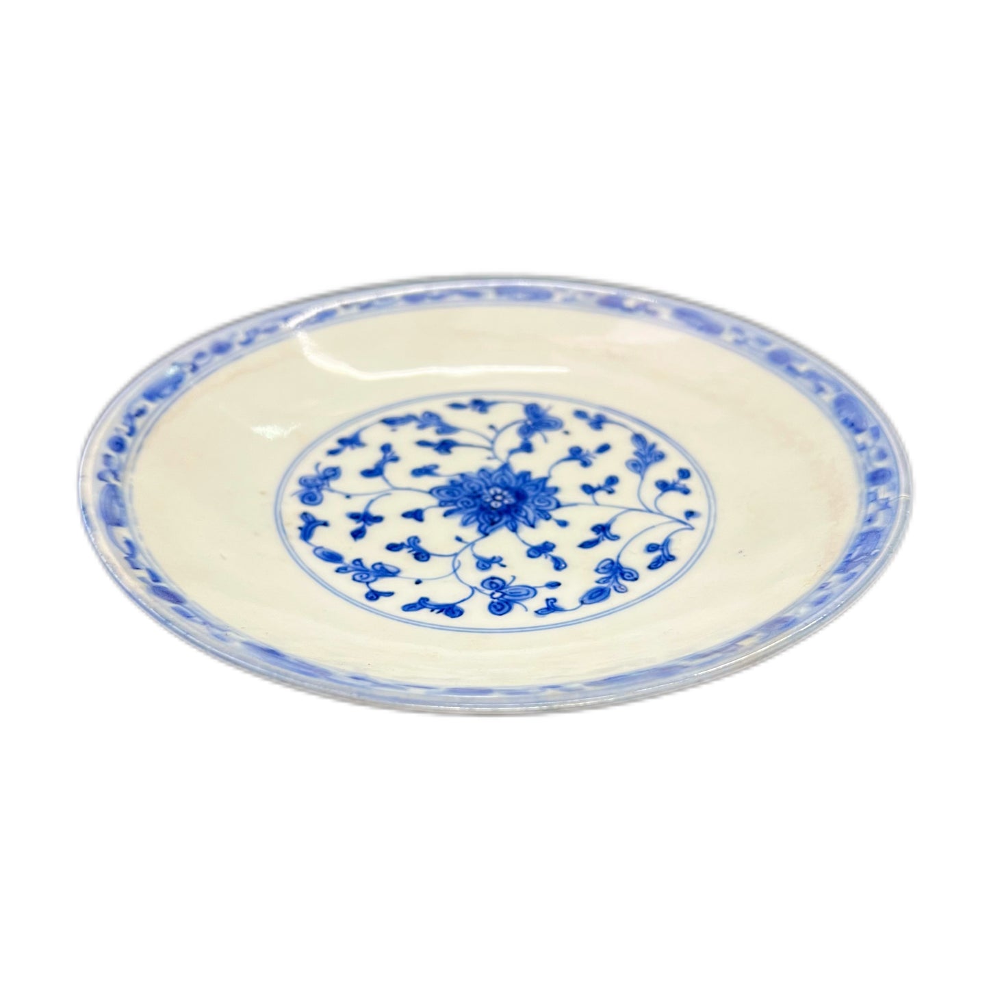 Antique Qianlong period lotus motif porcelain dish