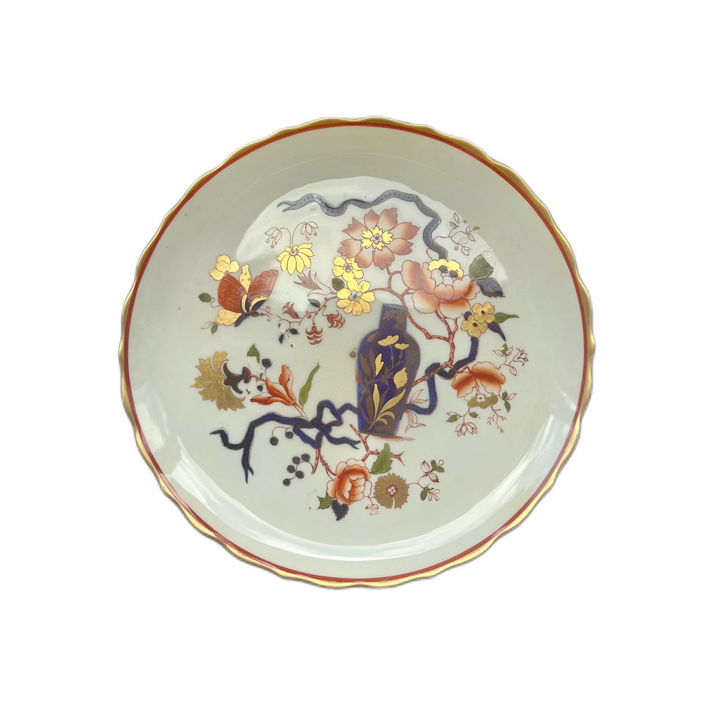 Antique English Imari ceramic cake stand circa early to mid 19th century, Staffordshire