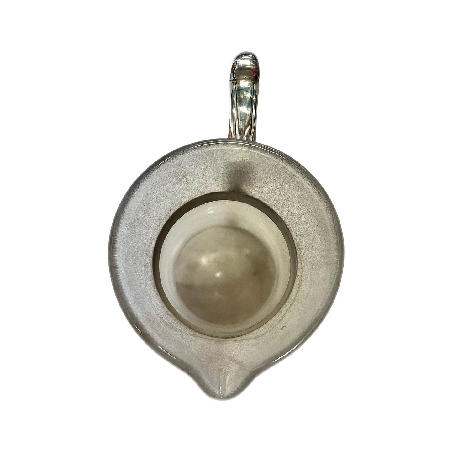 Mid-Victorian early Aesthetic Movement sterling silver and hand-blown frosted glass water or claret jug