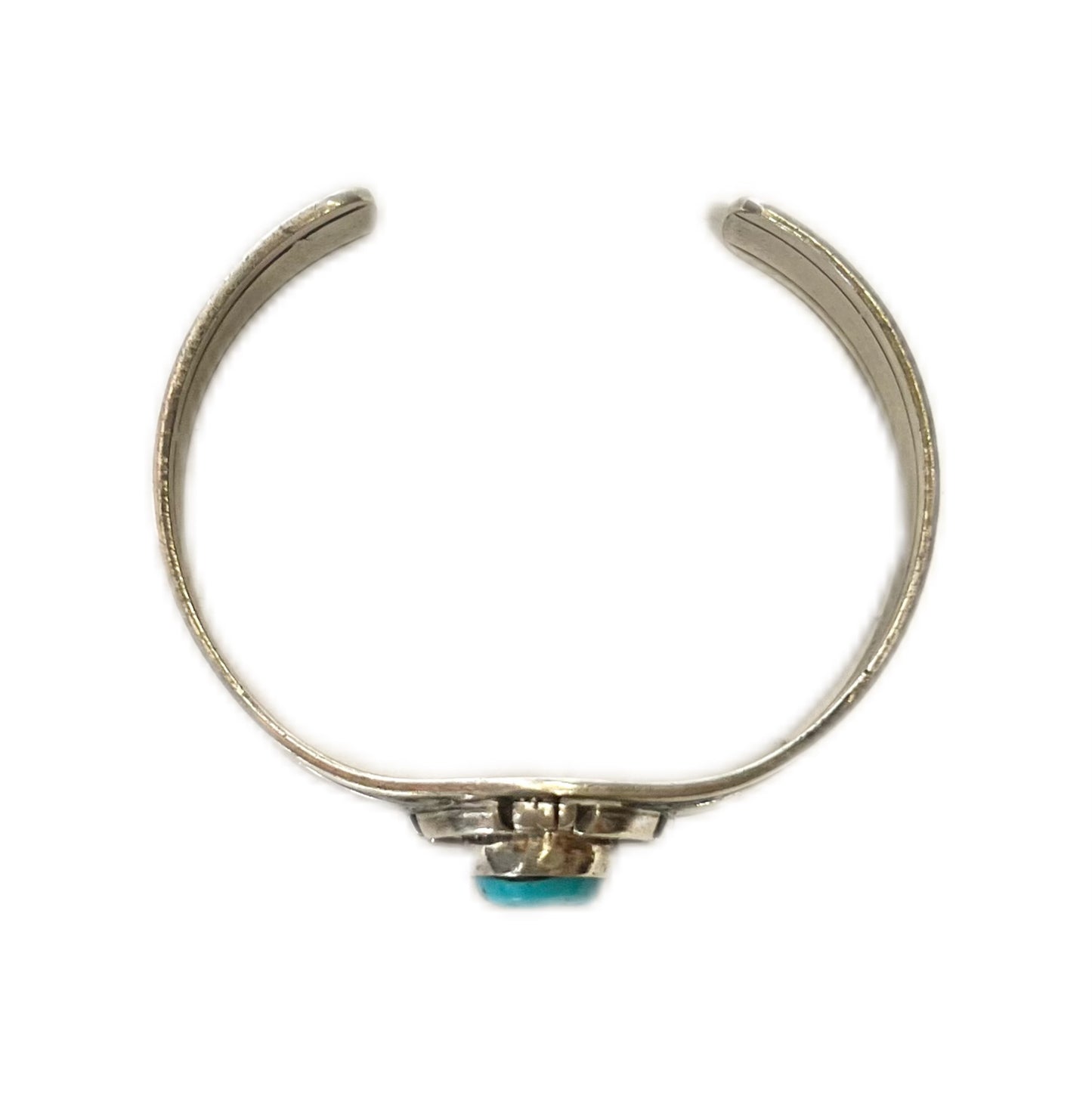 Vintage L. James Navajo sterling silver and turquoise cuff bracelet